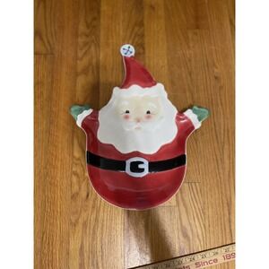 Santa Claus Christmas Holiday Ceramic‎ Candy/Trinket Serving Dish/Bowl